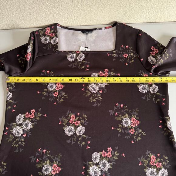 NWT Violets & Roses Square Neck Long Sleeve Floral Shirt Top Blouse Romantic XXL - Picture 7 of 9